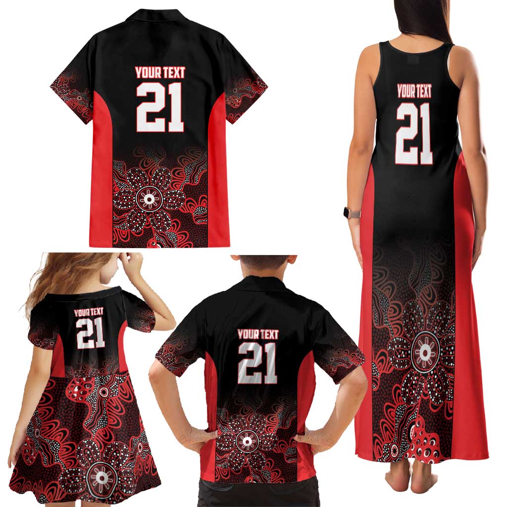 Basketball Custom Illawarra Family Matching Tank Maxi Dress and Hawaiian Shirt Simple Australian Dot Art - Aussie Hoodie