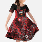 Basketball Custom Illawarra Kid Short Sleeve Dress Simple Australian Dot Art - Aussie Hoodie