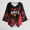 Basketball Custom Illawarra Kimono Sleeve Blouse Simple Australian Dot Art - Aussie Hoodie