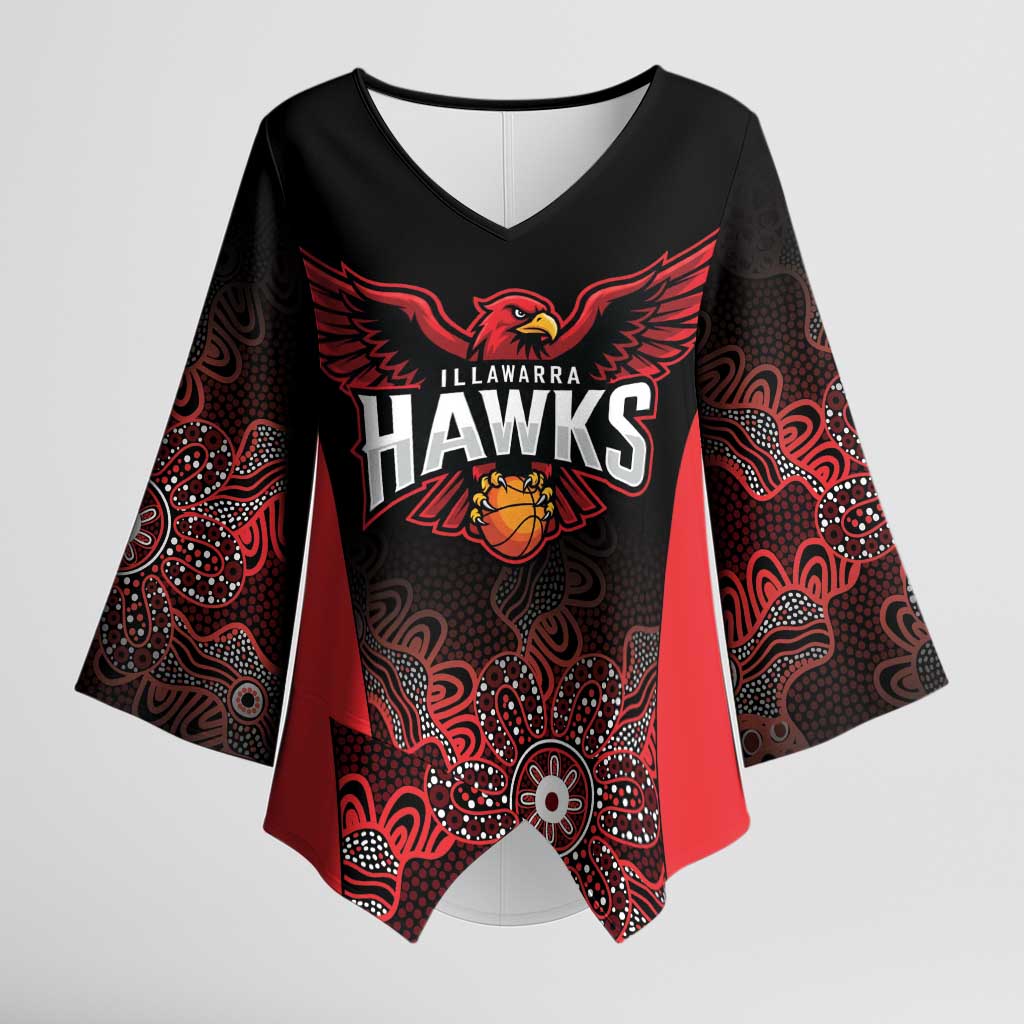 Basketball Custom Illawarra Kimono Sleeve Blouse Simple Australian Dot Art - Aussie Hoodie