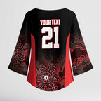 Basketball Custom Illawarra Kimono Sleeve Blouse Simple Australian Dot Art - Aussie Hoodie