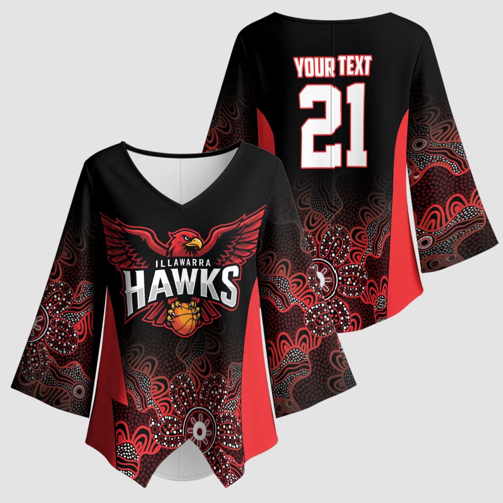 Basketball Custom Illawarra Kimono Sleeve Blouse Simple Australian Dot Art - Aussie Hoodie