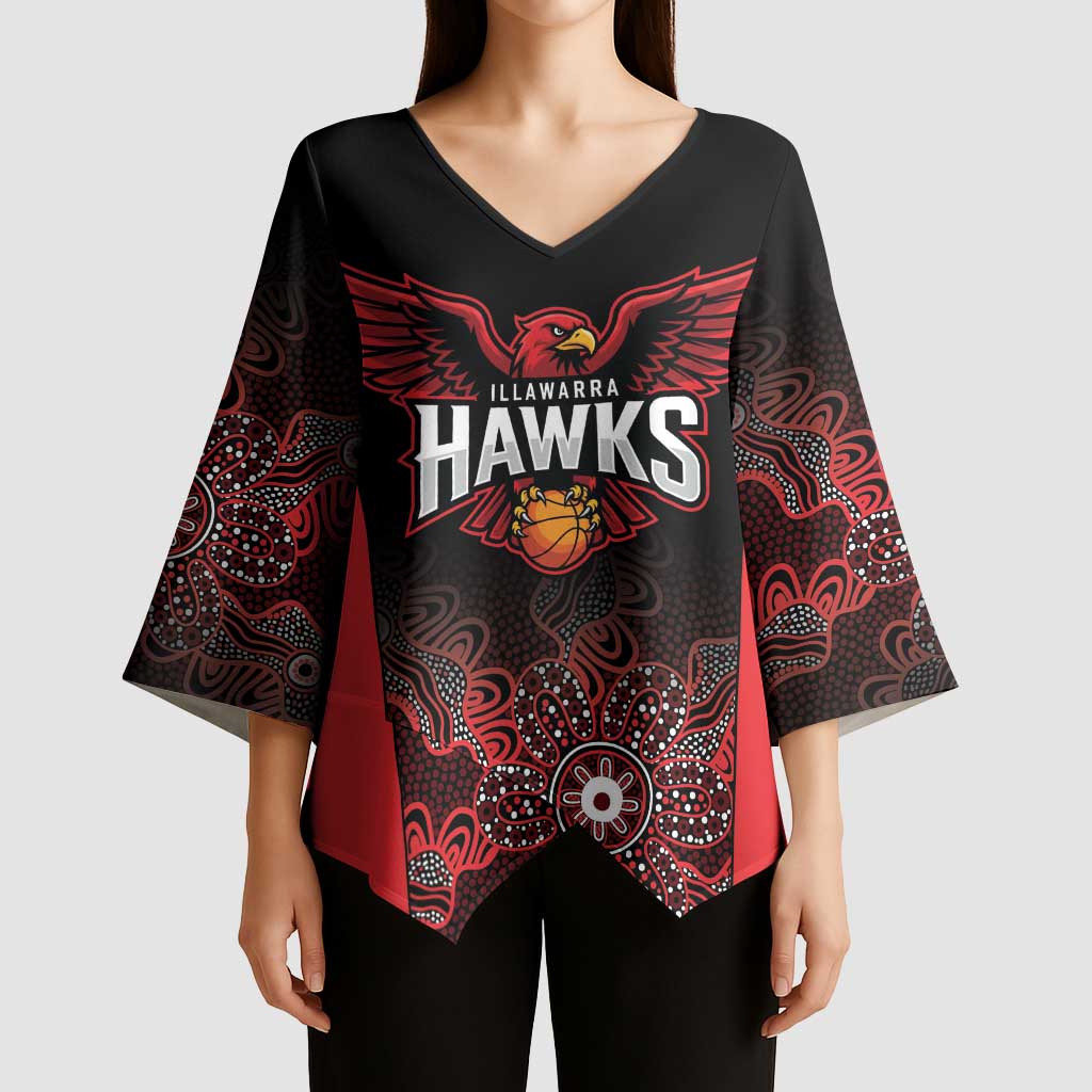 Basketball Custom Illawarra Kimono Sleeve Blouse Simple Australian Dot Art - Aussie Hoodie