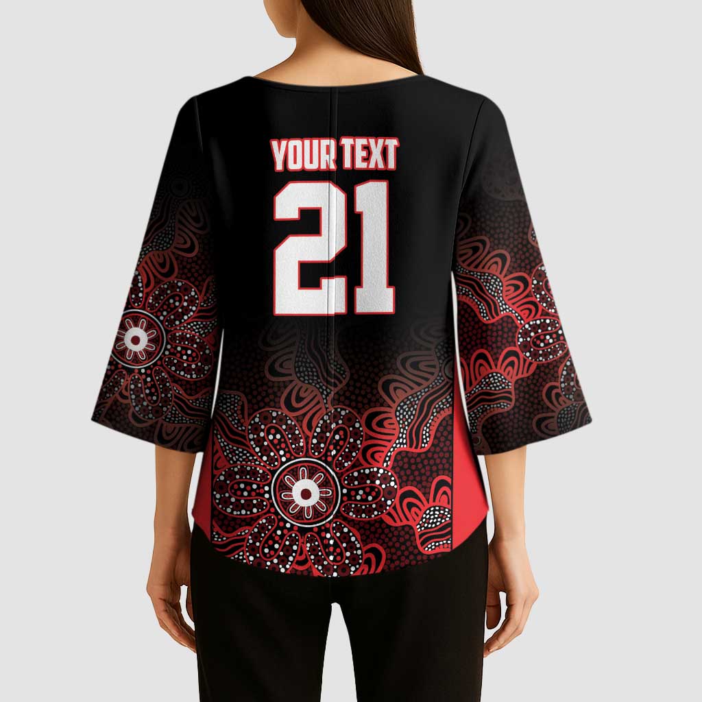 Basketball Custom Illawarra Kimono Sleeve Blouse Simple Australian Dot Art - Aussie Hoodie