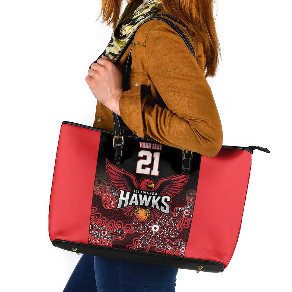 Basketball Custom Illawarra Leather Tote Bag Simple Australian Dot Art - Aussie Hoodie