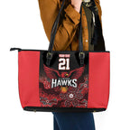 Basketball Custom Illawarra Leather Tote Bag Simple Australian Dot Art - Aussie Hoodie