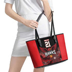 Basketball Custom Illawarra Leather Tote Bag Simple Australian Dot Art - Aussie Hoodie