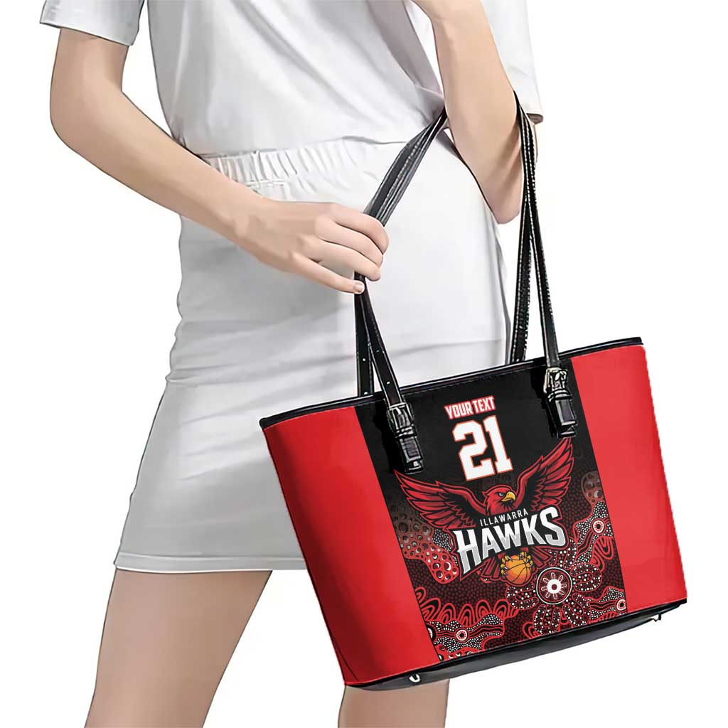 Basketball Custom Illawarra Leather Tote Bag Simple Australian Dot Art - Aussie Hoodie
