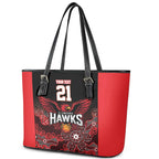 Basketball Custom Illawarra Leather Tote Bag Simple Australian Dot Art - Aussie Hoodie