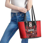 Basketball Custom Illawarra Leather Tote Bag Simple Australian Dot Art - Aussie Hoodie