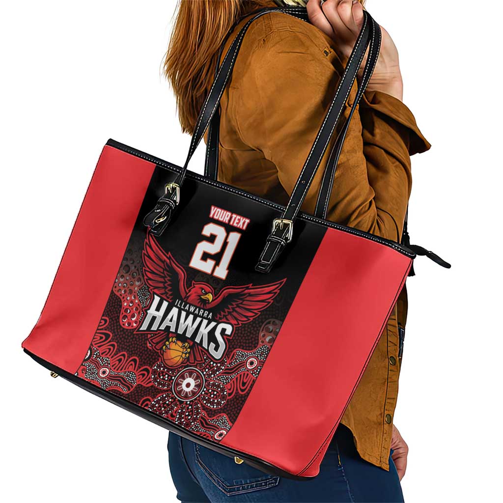 Basketball Custom Illawarra Leather Tote Bag Simple Australian Dot Art - Aussie Hoodie
