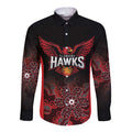 Basketball Custom Illawarra Long Sleeve Button Shirt Simple Australian Dot Art - Aussie Hoodie