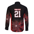 Basketball Custom Illawarra Long Sleeve Button Shirt Simple Australian Dot Art - Aussie Hoodie