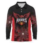 Basketball Custom Illawarra Long Sleeve Polo Shirt Simple Australian Dot Art - Aussie Hoodie