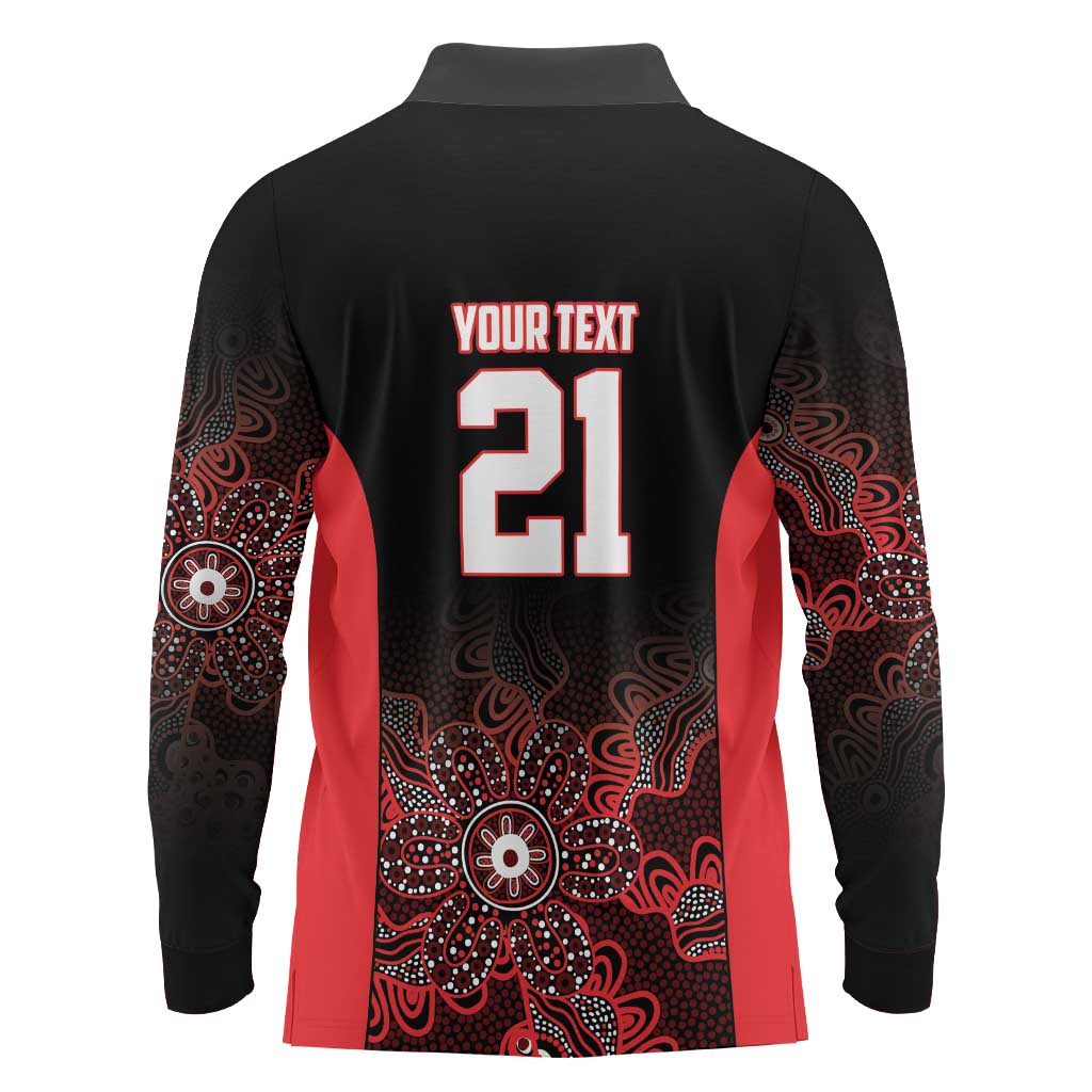 Basketball Custom Illawarra Long Sleeve Polo Shirt Simple Australian Dot Art - Aussie Hoodie