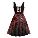 Basketball Custom Illawarra Midi Dress Simple Australian Dot Art - Aussie Hoodie