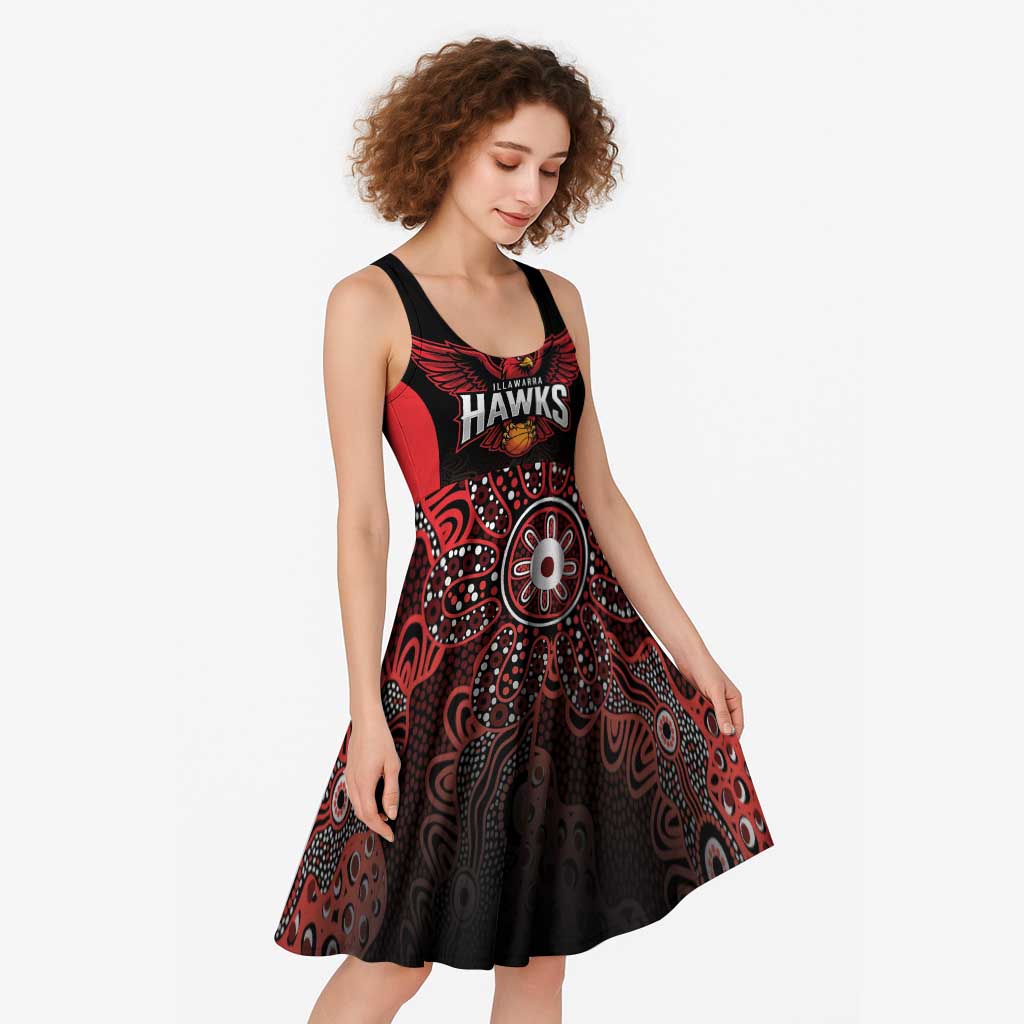 Basketball Custom Illawarra Midi Dress Simple Australian Dot Art - Aussie Hoodie