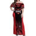 Basketball Custom Illawarra Off Shoulder Maxi Dress Simple Australian Dot Art - Aussie Hoodie