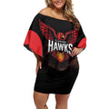 Basketball Custom Illawarra Off Shoulder Short Dress Simple Australian Dot Art - Aussie Hoodie