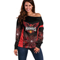 Basketball Custom Illawarra Off Shoulder Sweater Simple Australian Dot Art - Aussie Hoodie