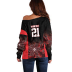 Basketball Custom Illawarra Off Shoulder Sweater Simple Australian Dot Art - Aussie Hoodie