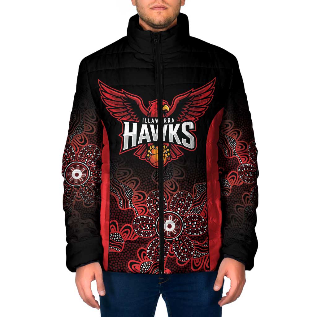 Basketball Custom Illawarra Padded Jacket Simple Australian Dot Art - Aussie Hoodie