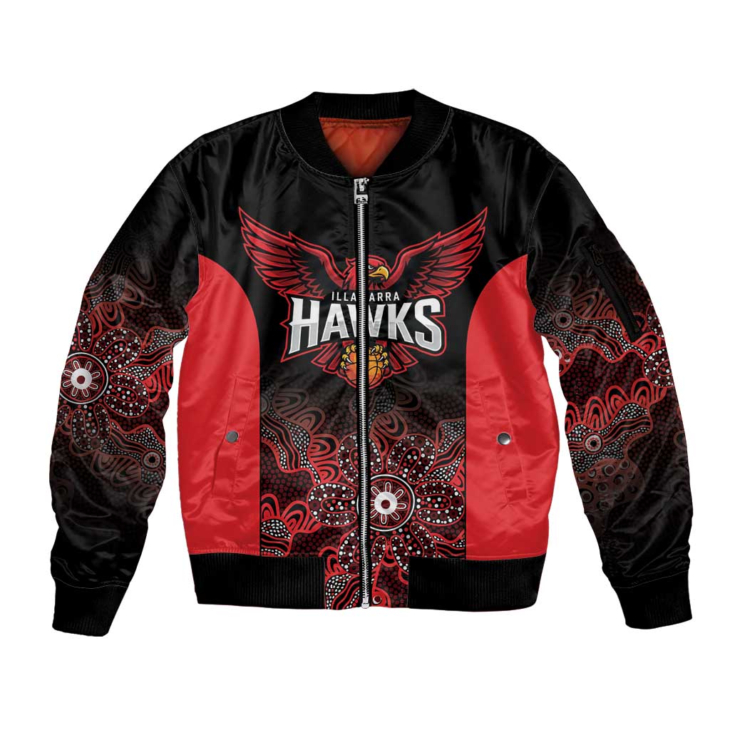 Basketball Custom Illawarra Sleeve Zip Bomber Jacket Simple Australian Dot Art - Aussie Hoodie