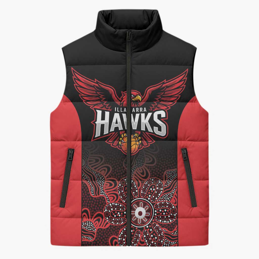 Basketball Custom Illawarra Sleeveless Puffer Jacket Simple Australian Dot Art - Aussie Hoodie