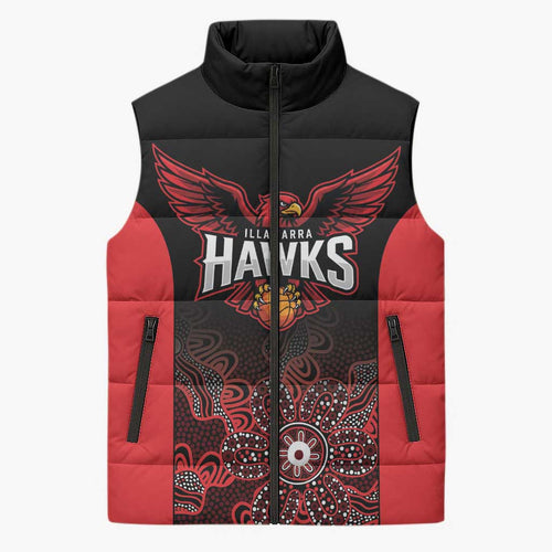 Basketball Custom Illawarra Sleeveless Puffer Jacket Simple Australian Dot Art - Aussie Hoodie
