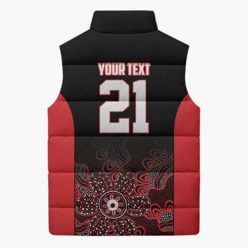Basketball Custom Illawarra Sleeveless Puffer Jacket Simple Australian Dot Art - Aussie Hoodie