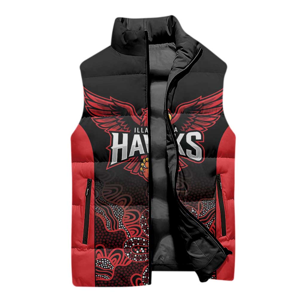 Basketball Custom Illawarra Sleeveless Puffer Jacket Simple Australian Dot Art - Aussie Hoodie