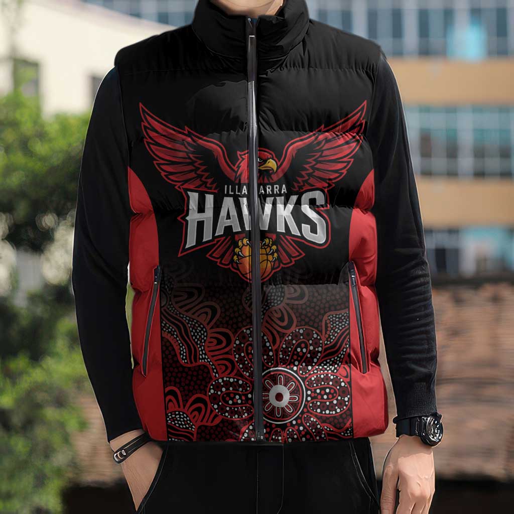 Basketball Custom Illawarra Sleeveless Puffer Jacket Simple Australian Dot Art - Aussie Hoodie