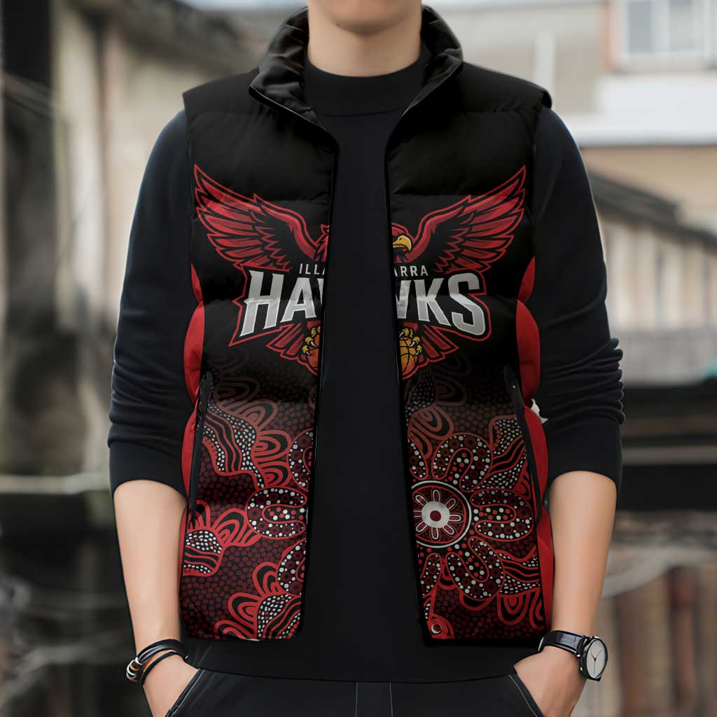 Basketball Custom Illawarra Sleeveless Puffer Jacket Simple Australian Dot Art - Aussie Hoodie
