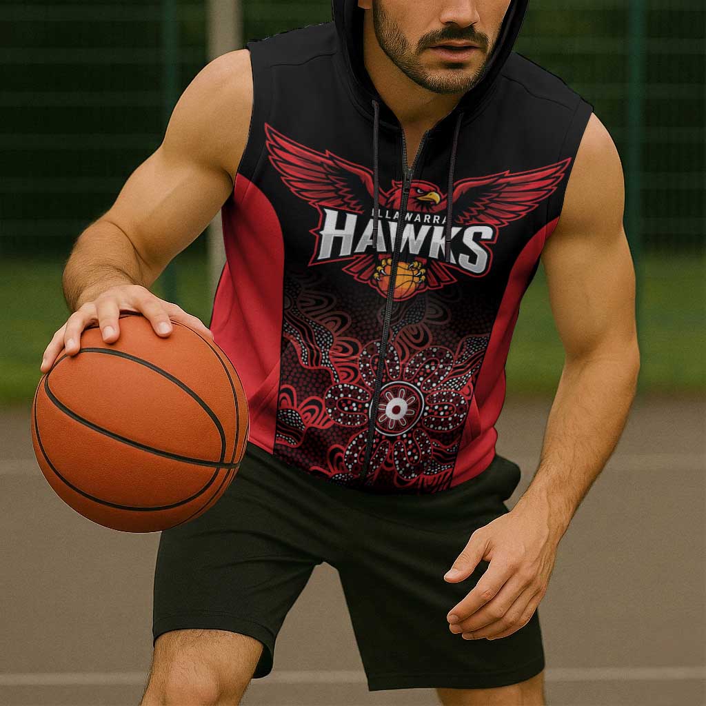 Basketball Custom Illawarra Sleeveless Zip Hoodie Simple Australian Dot Art LT9