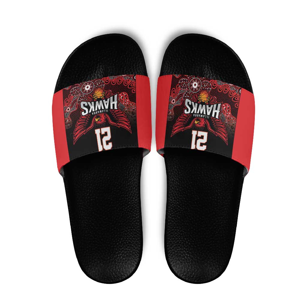 Basketball Custom Illawarra Slide Sandals Simple Australian Dot Art - Aussie Hoodie