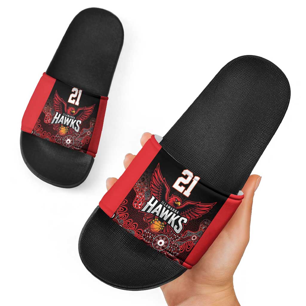 Basketball Custom Illawarra Slide Sandals Simple Australian Dot Art - Aussie Hoodie