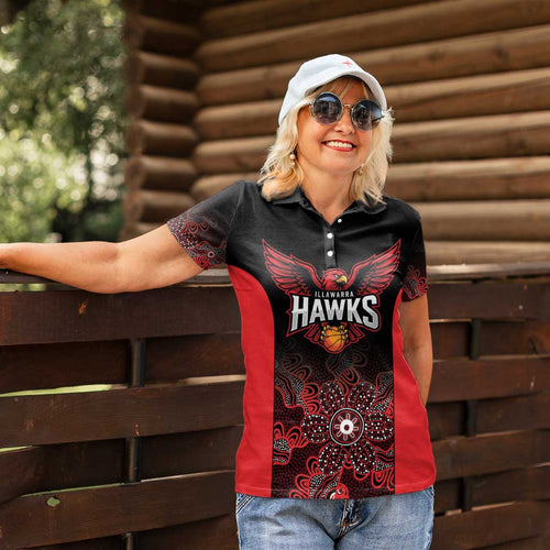 Basketball Custom Illawarra Women Polo Shirt Simple Australian Dot Art - Aussie Hoodie