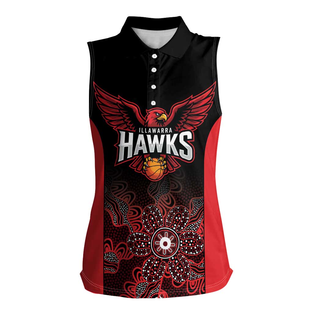 Basketball Custom Illawarra Women Sleeveless Polo Shirt Simple Australian Dot Art - Aussie Hoodie