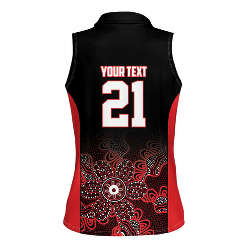 Basketball Custom Illawarra Women Sleeveless Polo Shirt Simple Australian Dot Art - Aussie Hoodie