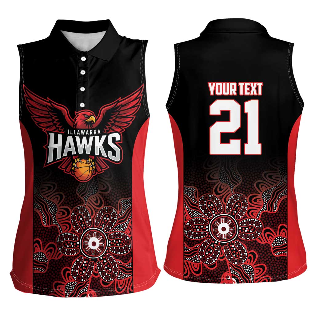 Basketball Custom Illawarra Women Sleeveless Polo Shirt Simple Australian Dot Art - Aussie Hoodie