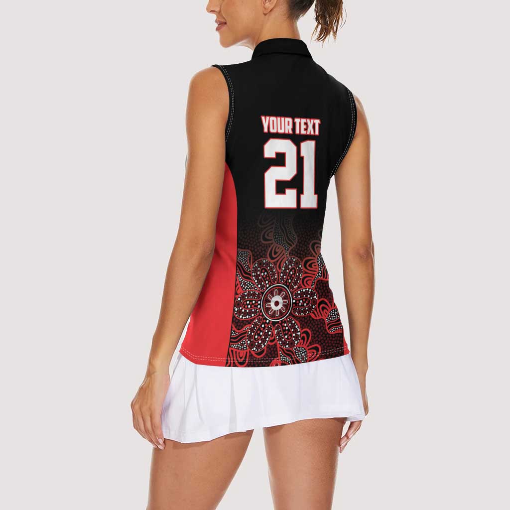 Basketball Custom Illawarra Women Sleeveless Polo Shirt Simple Australian Dot Art - Aussie Hoodie