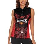 Basketball Custom Illawarra Women Sleeveless Polo Shirt Simple Australian Dot Art - Aussie Hoodie