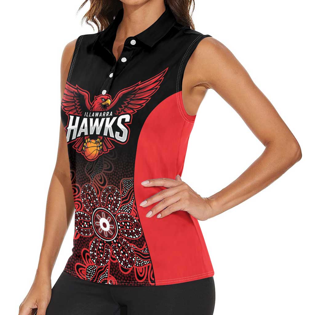 Basketball Custom Illawarra Women Sleeveless Polo Shirt Simple Australian Dot Art - Aussie Hoodie