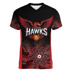 Basketball Custom Illawarra Women V-Neck T-Shirt Simple Australian Dot Art - Aussie Hoodie