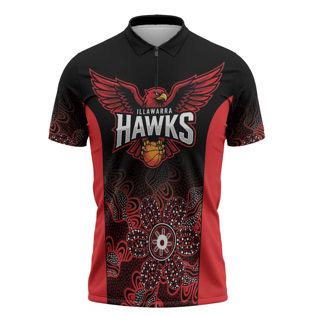 Basketball Custom Illawarra Zipper Polo Shirt Simple Australian Dot Art - Aussie Hoodie