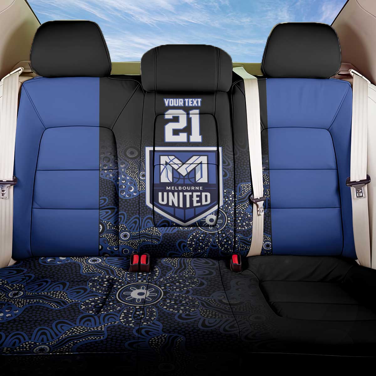 Basketball Custom Melbourne Back Car Seat Cover Simple Australian Dot Art - Aussie Hoodie