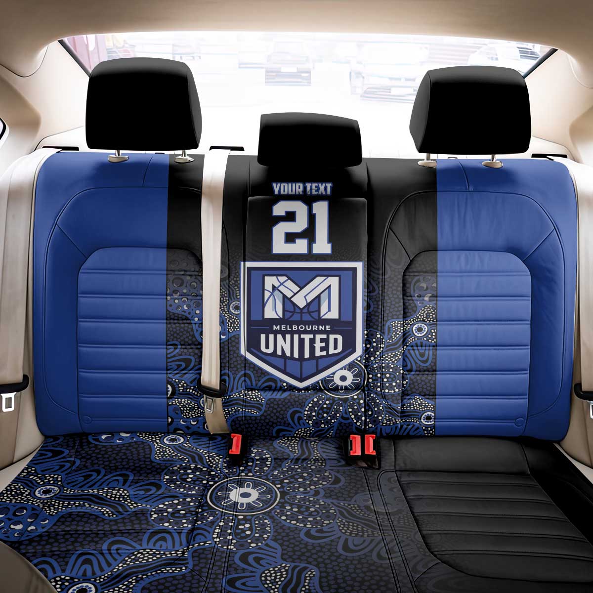 Basketball Custom Melbourne Back Car Seat Cover Simple Australian Dot Art - Aussie Hoodie