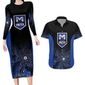 Basketball Custom Melbourne Couples Matching Long Sleeve Bodycon Dress and Hawaiian Shirt Simple Australian Dot Art - Aussie Hoodie