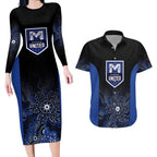 Basketball Custom Melbourne Couples Matching Long Sleeve Bodycon Dress and Hawaiian Shirt Simple Australian Dot Art - Aussie Hoodie