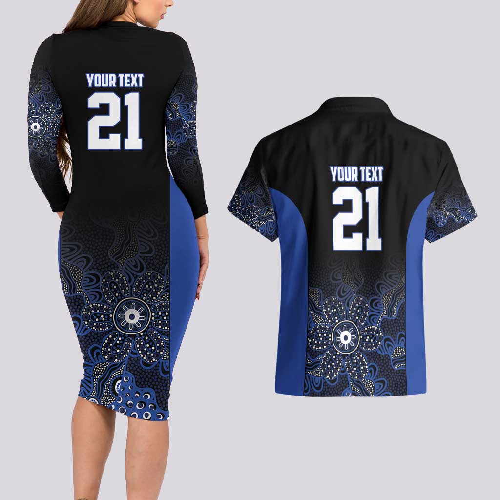 Basketball Custom Melbourne Couples Matching Long Sleeve Bodycon Dress and Hawaiian Shirt Simple Australian Dot Art - Aussie Hoodie
